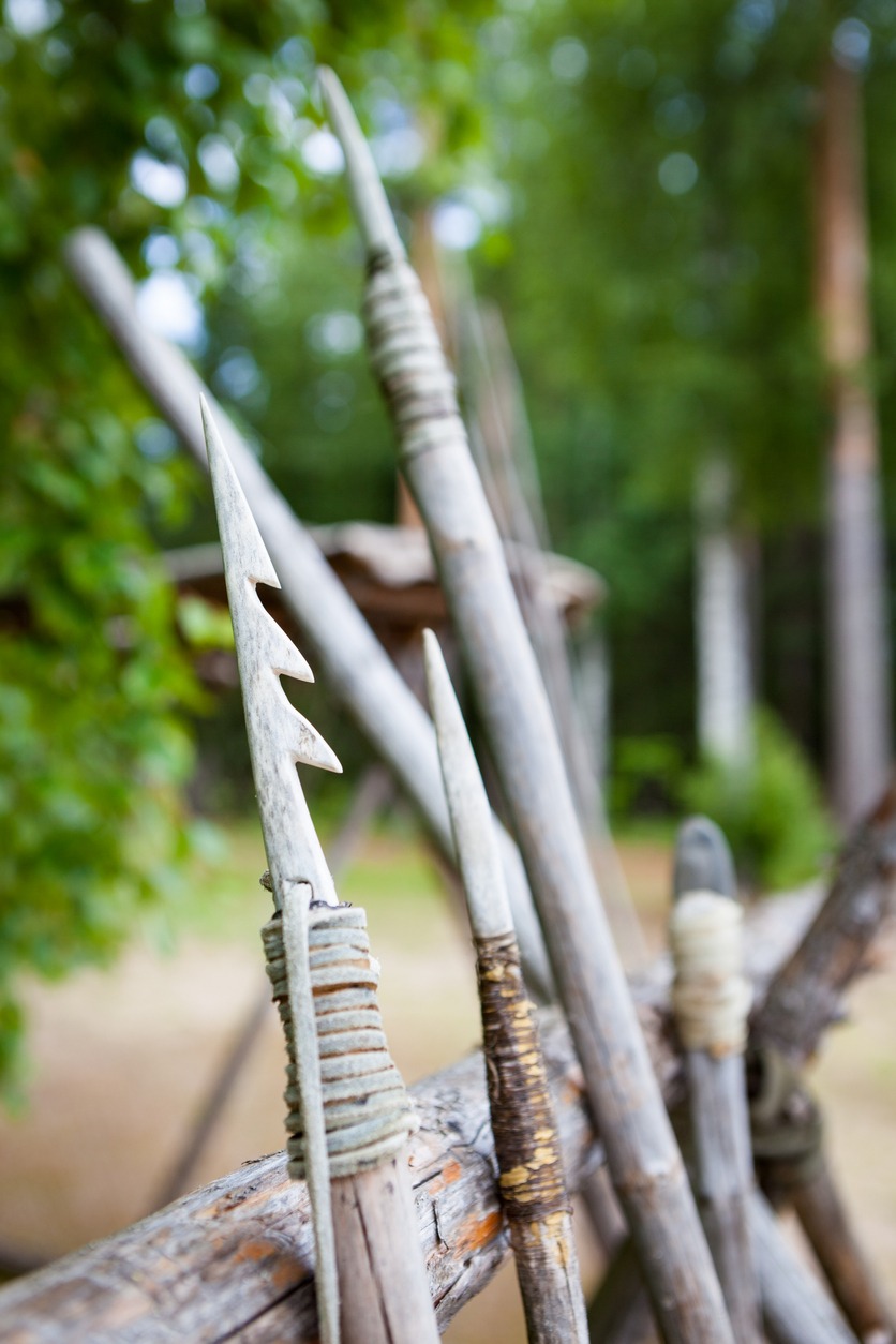 Stone age spear for hunting