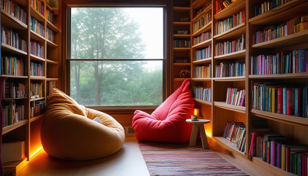 cozy bean bag seating