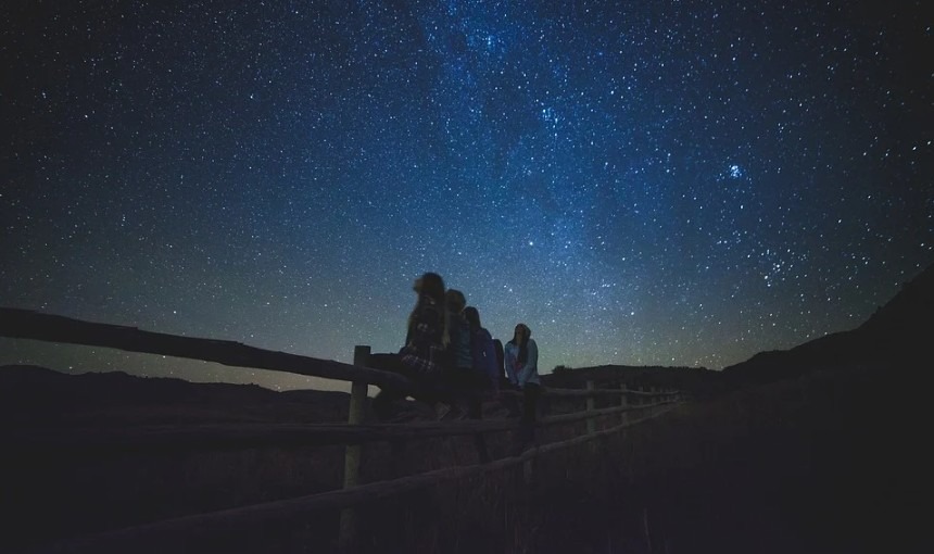 people admiring the sky full of stars