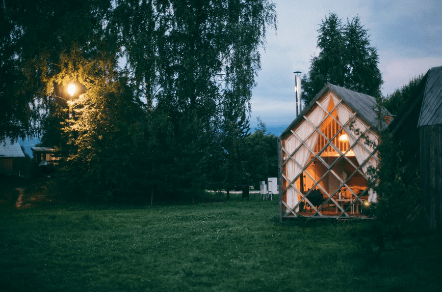small wooden cabin in the countryside