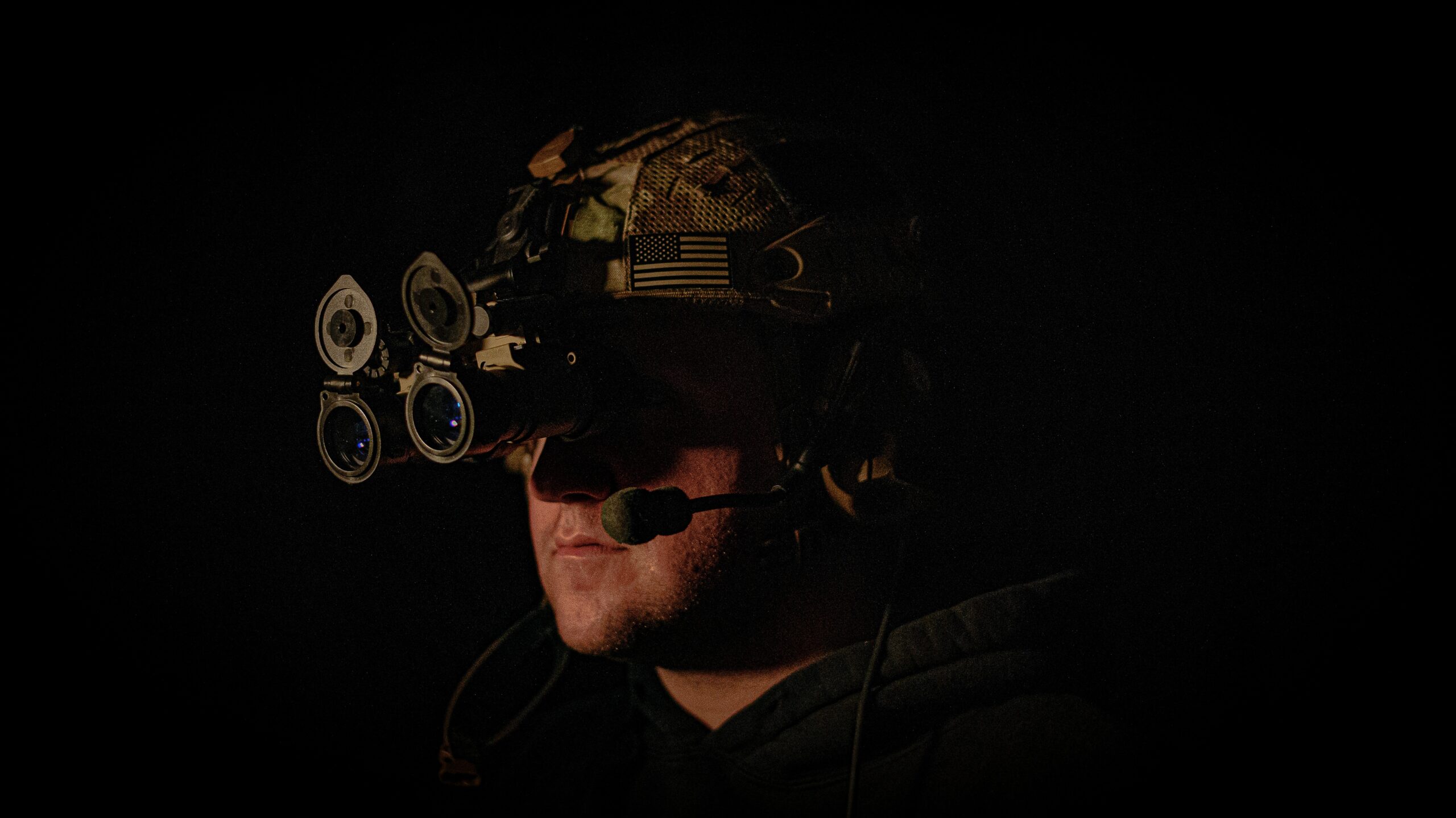night vision goggles attached to a helmet